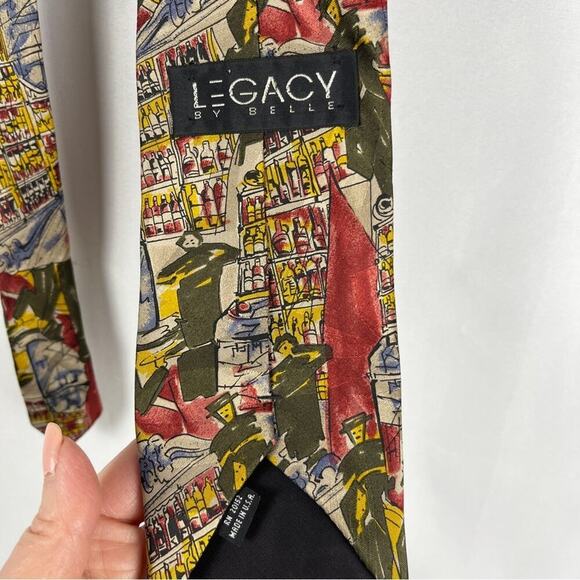 100% Silk Wine Theme Tie Sommelier Vintner Winery Legacy by Belle - Picture 3 of 6